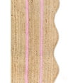 thumbnail image 5 of Vintage Jute Area Rug Decor Braided Rectangular Scalloped Vintage Carpet with Multi Border Pink 2'6" x 18' BY KALVEERA, 5 of 5