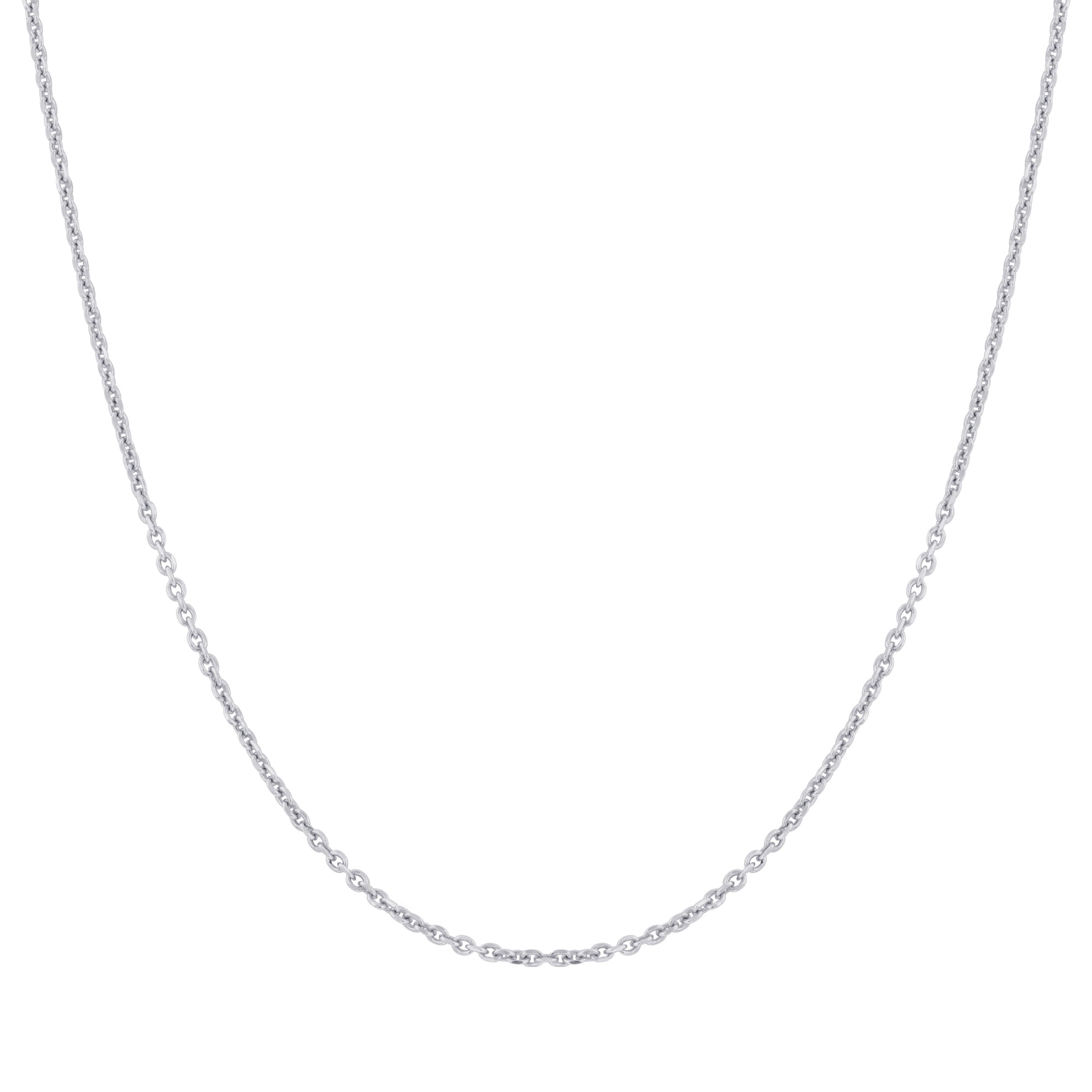 14k White Gold 1.2-mm Thin and Dainty Diamond Cut Rolo Chain 