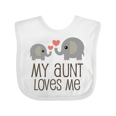 

Inktastic My Aunt Loves Me Gift Baby Boy or Baby Girl Bib