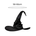 thumbnail image 5 of Dserhfy Halloween Pleated Witch Hat Masquerade Party Cosplay Costume Pointed Floppy Wide Brim Black Wizard Hat Party Supplies, 5 of 7