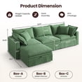thumbnail image 3 of COPIAE 114" Cloud Couch, Oversized Modular Comfy Sofa for Living Room, L Shaped Sectional Couches with Detachable Sofa Cover, Storage Ottoman, 3 of 9