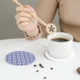 thumbnail image 6 of Disketp Blue And White Porcelain Chinaware Funny Coasters,4 Pcs Leather Coasters With Holder, Perfect Housewarming Hostess Gifts,Protect Furniture From Water Marks Scratch, 6 of 9