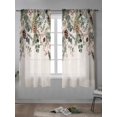 thumbnail image 4 of Christmas Curtains 63 Inch Length,Sheer Curtains for Bedroom Living Room Window Xmas Botanical Pinecone Eucalyptus Leaves Rustic Rod Pocket Drapes Kitchen Curtains Small Half Window 42"x63" 2 Panels, 4 of 7