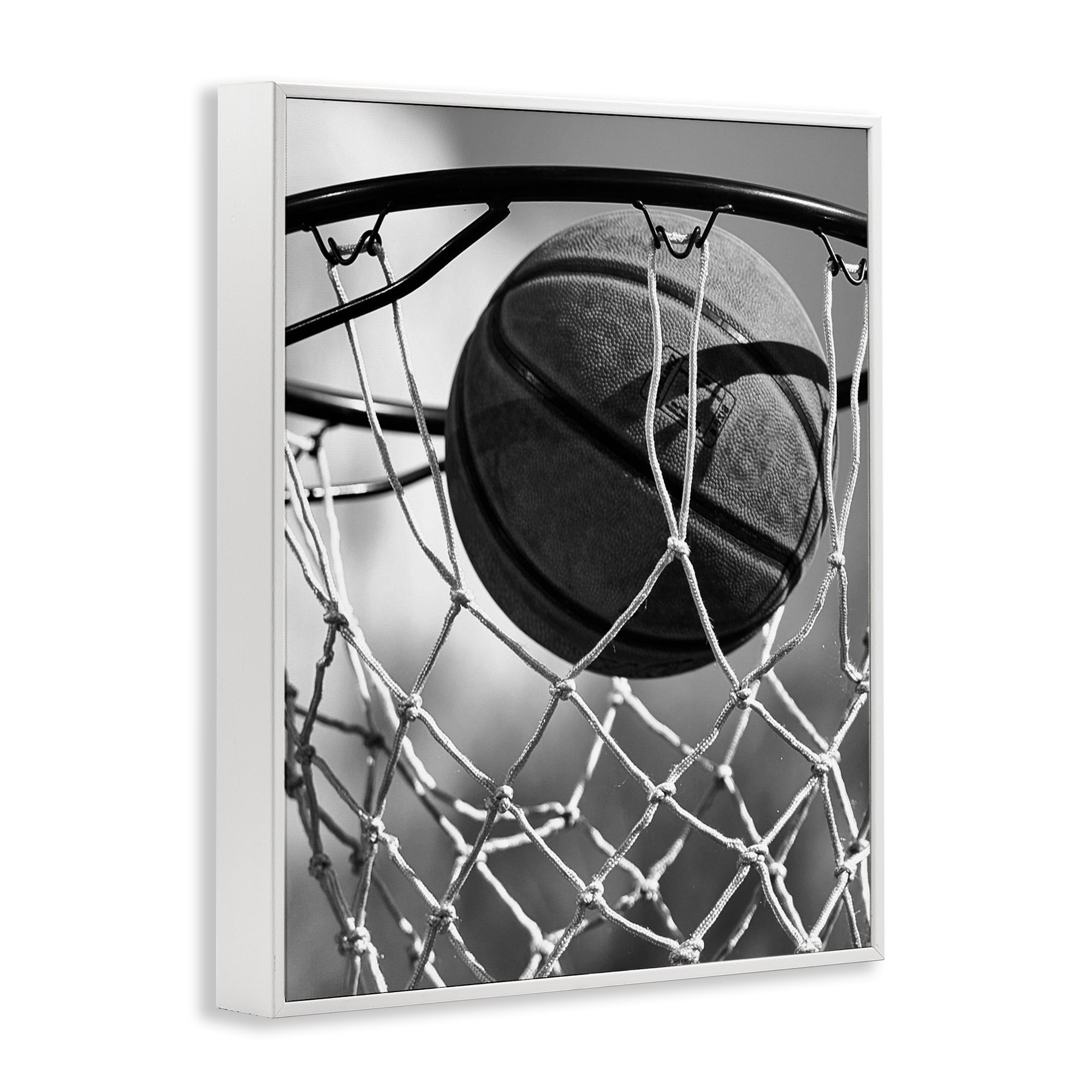 Stupell Industries Winning Basket Shot White Framed Giclee Art, design by Marcus Prime