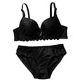 thumbnail image 3 of Ohufall Women's Bra Sets Bow Lace Embroidery Adjustable Straps Bras Solid Color Comfort Fashion Underwear Sets,36-42, 3 of 4