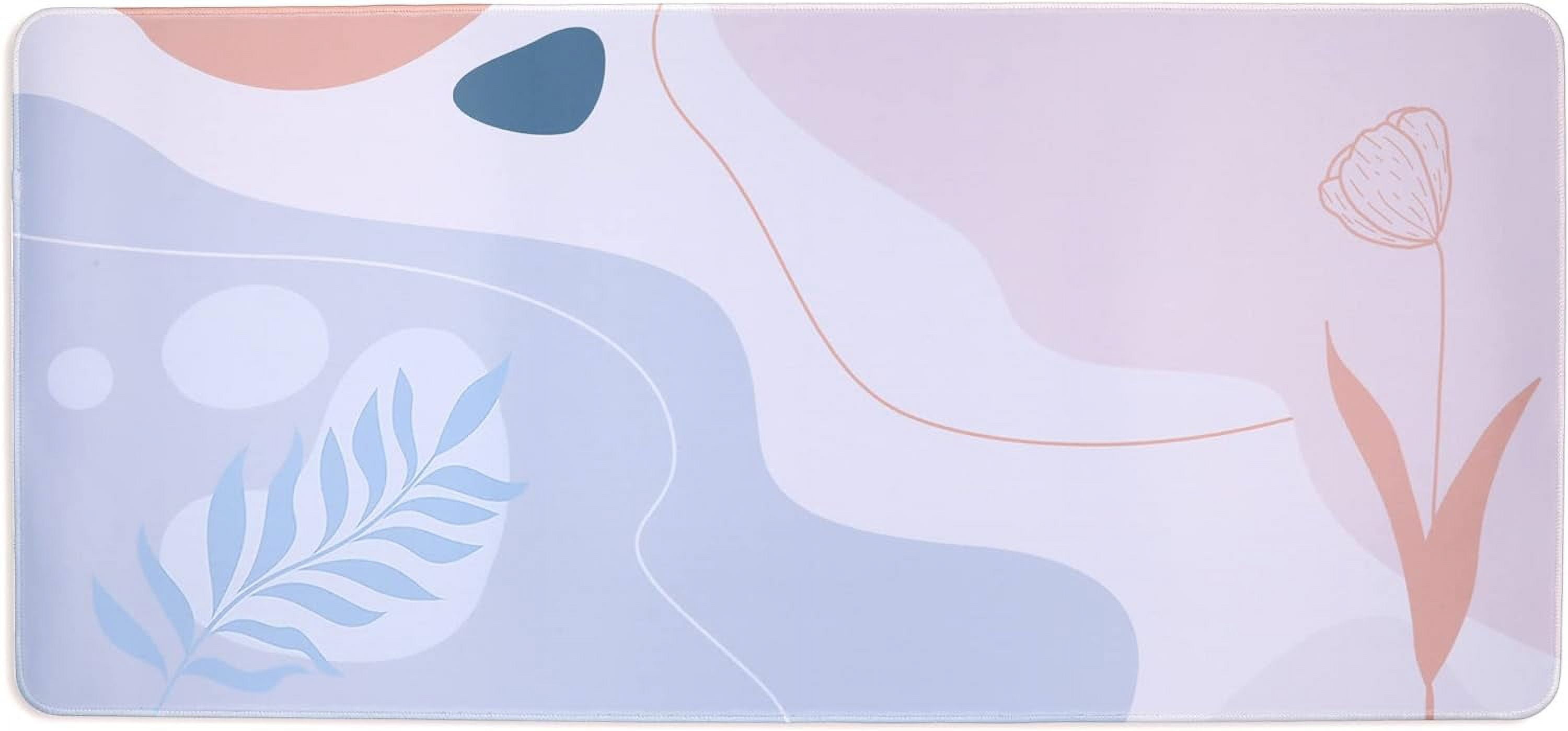 Extra Large Extended Gaming Desk Mat Non-Slip Rubber Pads Stitched Edges Mouse Pad 35.4 x 15.7 inch - Modern Abstract