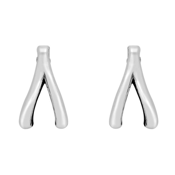 Optimistic Lucky Wishbone Sterling Silver Post Stud Earrings
