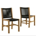 thumbnail image 5 of Modway Vienna Outdoor Patio Teak and Rope Armless Dining ChairsSet of 2 in Natural Black, 5 of 10