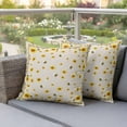 thumbnail image 3 of Yellow Flower Bee Outdoor Pillow Covers Pack of 2 Vintage Country Sunflower Floral Summer Bee Linen Texture Waterproof Throw Pillow Covers Decorative Cushion Cases for Patio Garden Tent 16x16 inch, 3 of 9