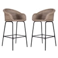 thumbnail image 3 of Olurrisa Outdoor Metal Wicker Barstool, Light Brown Faux Wicker, Set of 2, 3 of 8