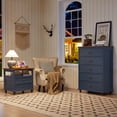 thumbnail image 6 of Farmhouse 5 Drawer Dresser for Bedroom, 45" Tall Chest of Drawers, Wood Blue Dresser w/ Deep Drawers, Storage Dressers Organizer for Bedroom, Hallway, 6 of 9
