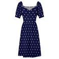 thumbnail image 5 of Robe à Pois Bleu Marine Blanc Robe de Soirée Élégante de Luxe pour Femmes, 5 of 5