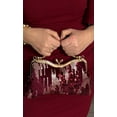 thumbnail image 2 of Vintage sequined velvet evening bag flower hardware handbag suitable for banquet wedding party formal occasions, 2 of 7