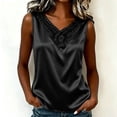 thumbnail image 2 of ByworldtasicWomens Elegant Satin Wide Straps Tank V-Neck Sleeveless Camisole, 2 of 5