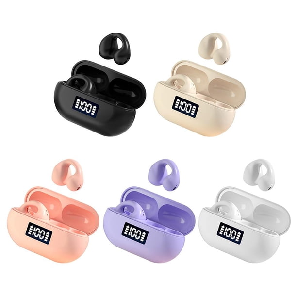 T75 Ear-Clip Auricular Pantalla digital Audífonos 5.3 compatibles con Bluetooth (rosa)