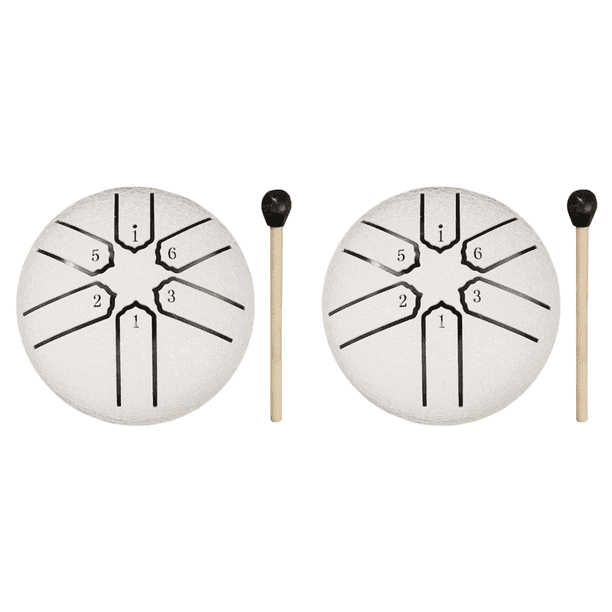 Tambor Lluvia 3 Pulgadas Y 6 Notas para Exterior Lengua Acero Yoga () Blanco