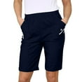 thumbnail image 2 of Olyvenn Womens Summer Casual Shorts with Side Pockets Knee Length Straight Leg Elastic Waisted Short Slacks 2025 Hiking Shorts Navy M, 2 of 8