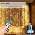 thumbnail image 2 of 9.8x9.8ft Window Curtain String Fairy Lights with Remote & Timer, 300 LED Fairy Twinkle Lights, 8 Lighting Modes with Hanging Hook for Bedroom Wedding Party Backdrop Outdoor Indoor Decoration, 2 of 8