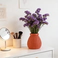 thumbnail image 6 of CuiLiyq Round Floral Vase for Home Decor, 3" x 4" Plastic Centerpiece Container for Fresh Dried Artificial Flowers Home Decor Living Room Bedroom Kitchen Table Accent (Orange), 6 of 6