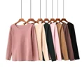 thumbnail image 2 of Ropa interior térmica para mujer, camisetas de forro polar cálidas para otoño e invierno, camisetas finas de terciopelo, camisetas interiores ajustadas, camisetas de manga larga, 2 of 5