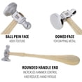 thumbnail image 2 of The Beadsmith Two-Sided Chasing Hammer - 10.75 Inches Wooden Handle, 2.25” Steel Head with a 14mm Ball Pein & 1.1"/ 28mm Domed Face - Tool Used to Add Texture and Dimension to Metalwork, 4oz./113g, 2 of 7