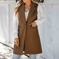 thumbnail image 2 of Taqqpue Women's Vest Blazer Solid Color Casual Open Front Work Office Tops Loose Fit Plus Size Sleeveless Suit Jacket with Pockets, 2 of 2