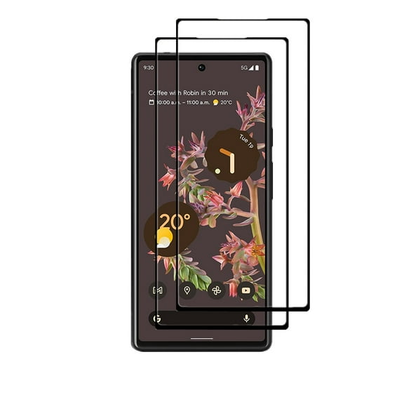 AISELAN [2 Pcs] Black Anti-Scratch Easy Installation Tempered Glass Screen Protector for Google Pixel 6