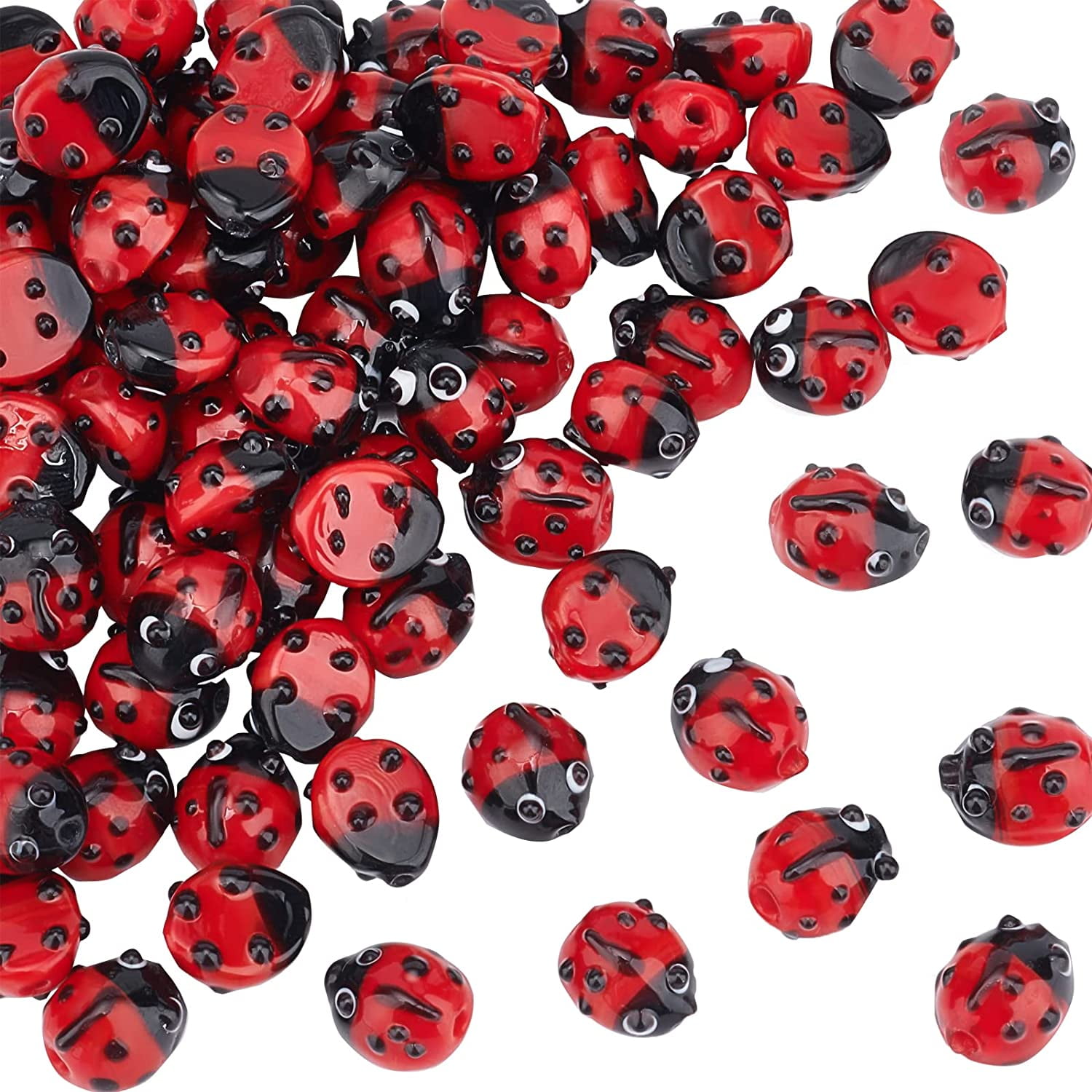 156Pcs Handmade Millefiori Glass Beads Strands Mixed Color Spacer Beads Millefiori Lampwork Glass Beads for Jewelry Making - 5 Styles DIY DIY