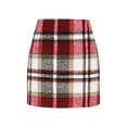 thumbnail image 3 of Seyurigaoka Women Juniors Bodycon Mini Skirt Classic Plaid Print High Waist Zip Up Wool Pencil Skirt for Teen Girls, 3 of 4