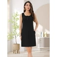 thumbnail image 4 of DARING DIVA Sleeveless U Neck Button Down Tank Dress L Black, 4 of 7