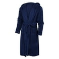 thumbnail image 3 of Bcfgryg Male Casual Plush Solid Hooded Pocket Leisure Wear Drawstring Long Sleeve Bathrobe Pajamas Mens Pajama Sets, 3 of 4
