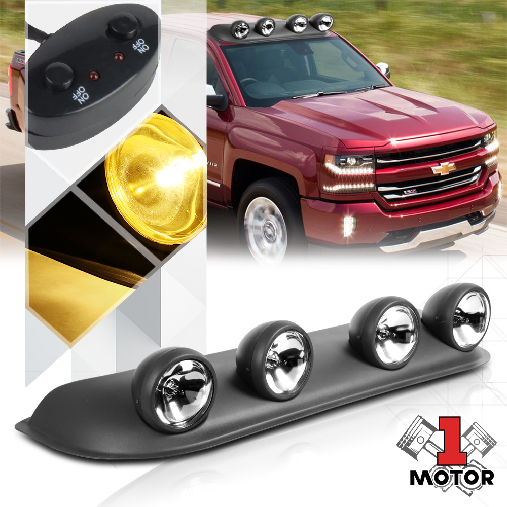 Clear Lens Universal 4x4 OffRoad Roof Mount Fog Light Lamp w/Switch