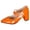 Orange, variant on Mary Jane Shoes for Women Pointed Closed Toe Block Heeled Sandals Elegant Butterfly Rhinestone Solid Glitter Leather Summer Work Casual Dress Shoes Black Size 7