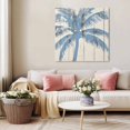 thumbnail image 5 of Blue Palm Tree Wall Art Painting on Canvas, Coastal Summer Vintage Canvas Art Home Prints Wall Art Framed Modern Artwork for Living Room Bedroom Wall Decor 16x16in, 5 of 9