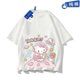 thumbnail image 3 of Camiseta Kawaii de Hello Kitty de Anime Sanrio Kuromi My Melody StellaLou, ropa informal de manga corta con estampado de algodón Y2K para parejas, 3 of 4