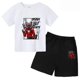 thumbnail image 4 of Conjunto de camiseta y pantalones cortos de manga corta para niño y niña, traje informal de moda para niño, 2 piezas, con estampado de baño Skibidi, 4 of 5