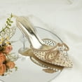 thumbnail image 4 of JENN ARDOR Women's Low Heels Slingback Bow Kitten Pumps Rhinestone Dressy Shoes, 4 of 5