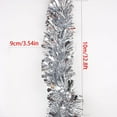 thumbnail image 3 of 32 Feet Silver Christmas Metallic Tinsel Twist Hanging Garland with Snowflake for Home Mantle Xmas Tree Staircase Railing New Year Holiday Party Indoor Outdoor Decorations, 3 of 6
