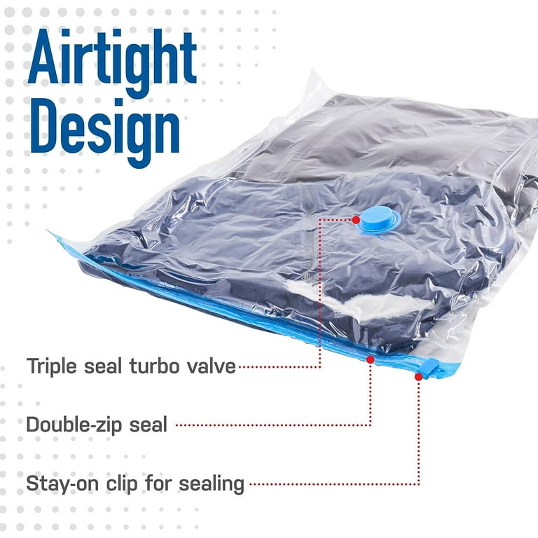 Spacesaver Premium Vacuum Storage Bags -80% More Storage! Hand-Pump for  Travel! Double-Zip Seal and Triple Seal Valve! Vacuum Sealer Bags for  Comforters, Blankets, Bedding, Clothing! (Jumbo, 3 pack) 