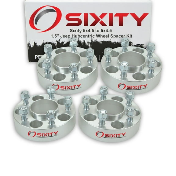 Sixity Auto 4 pc 1.5" 5x4.5 Wheel Spacers compatible with Jeep Grand Cherokee Wrangler Liberty 1/2-20tpi 1.25in Hubcentric