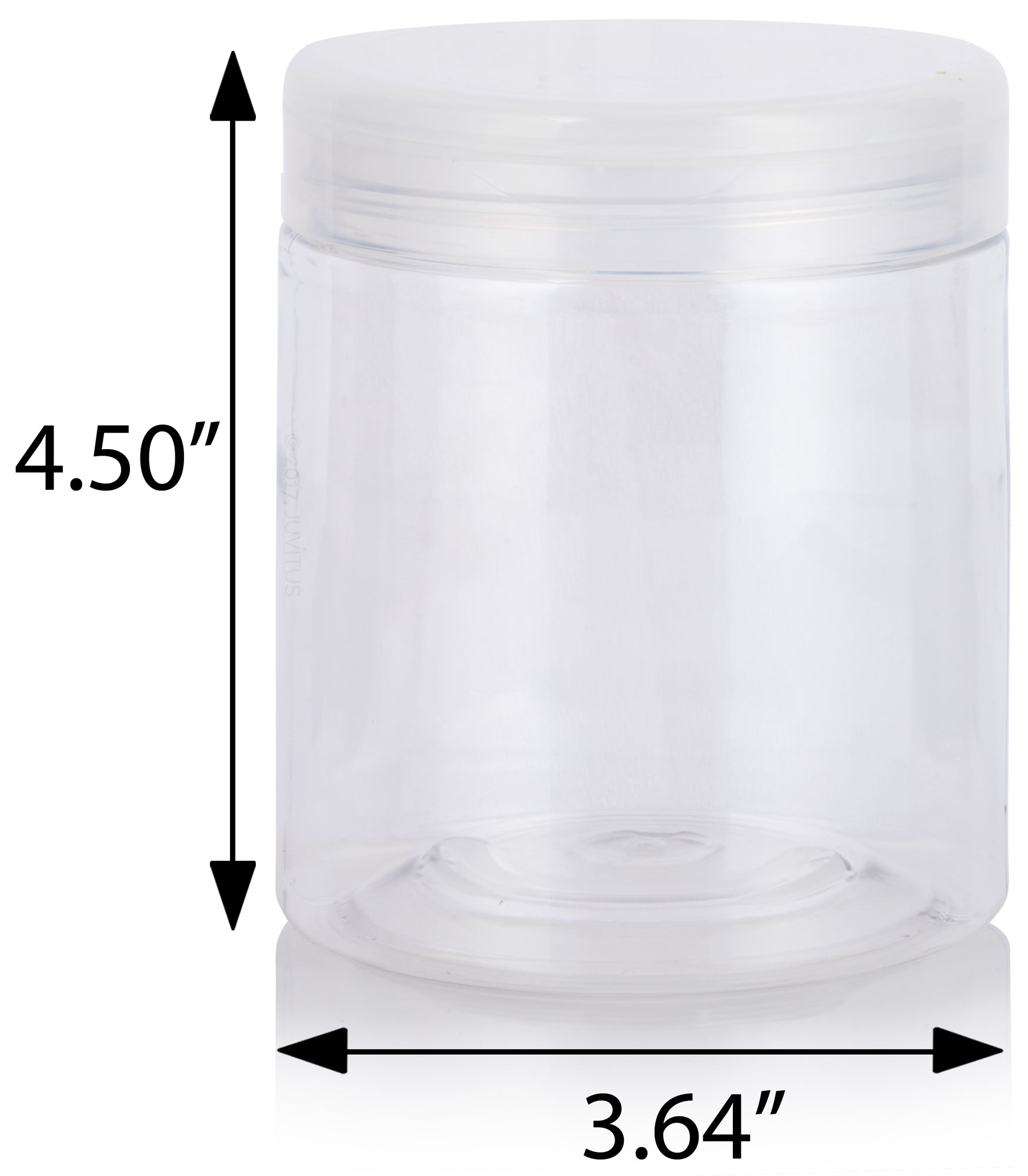Clear Plastic Straight Sided Jar with Natural Clear Flip Top Cap ( 12