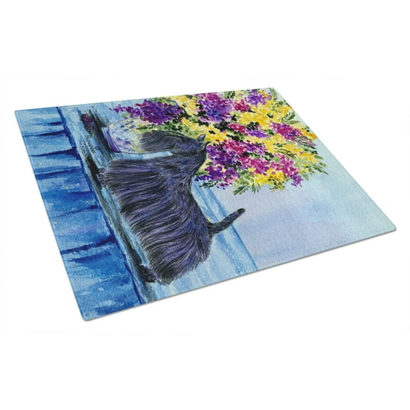 Caroline's Treasures SS8309LCB Scottish Terrier Glass Cutting Board Large, 12H x 16W, multicolor