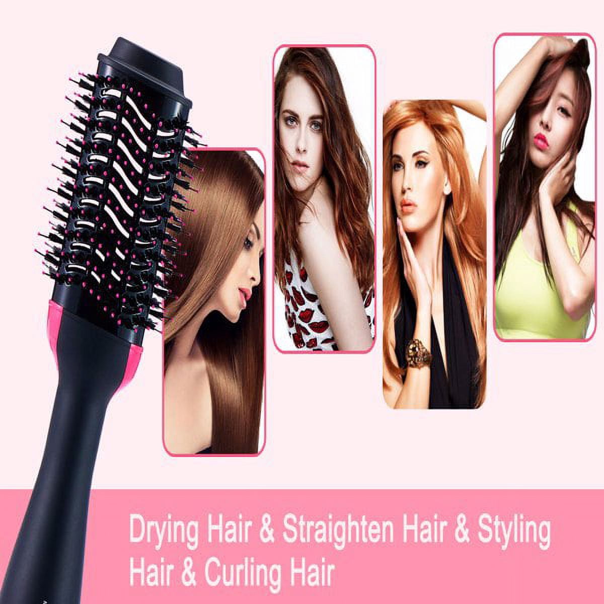 Hair Dryer Brush Blow Dryer Brush in One, Upgraded 4 in 1 Hair Dryer and Styler Volumizer with Negative Ion Anti-frizz Ceramic Titanium Barrel Hot Air Brush Hair Straightener Brush