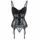 thumbnail image 4 of Removable Strap Corset With Cup Girdle Lingerie Bowknot Lace Up Bodysuit For Women Padded Bra Corsets Bustiers With Suspenders Red, 4 of 5