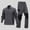 #481-Dark Gray, variant on Mens Hooded Patchwork Long Sleeve Blouse with Zipper and Multiple Pockets Utility Pants Winter Workwear Suit Set