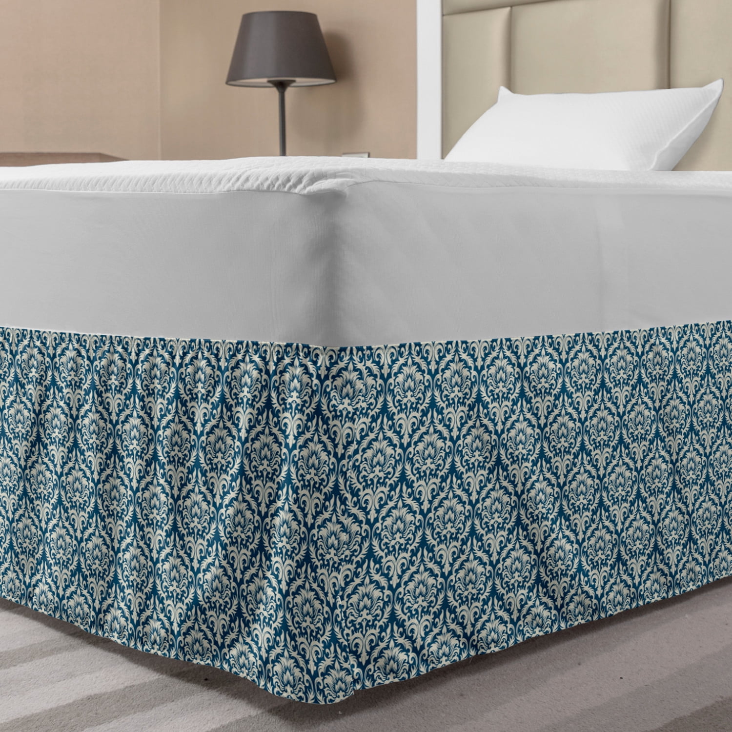 Victorian Bed Skirt, Fashionable Modern Country Style Abstract