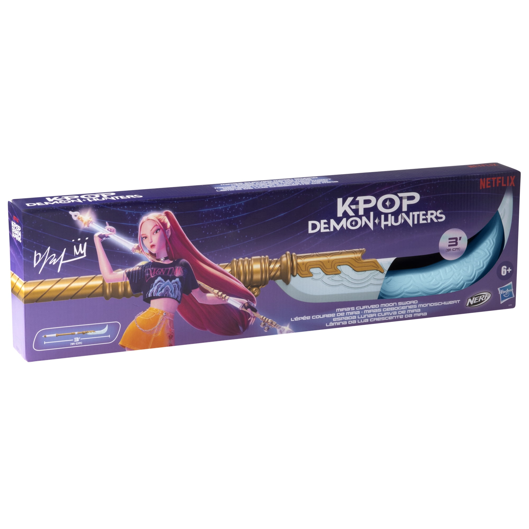 Nerf KPop Demon Hunters Mira's Curved Moon Sword, 36 Inches, Foam Blade, Ages 6 and up