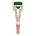 thumbnail image 3 of 2.43ct princess cut green emerald 18k rose gold Bridal Wedding Engagement Promise Anniversary Ring for Women size 4.75, 3 of 7