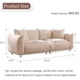 thumbnail image 2 of 87" Teddy Sherpa Sofa Couch for Living Room, 2 Seater Deep Seat Comfy Couch, 2 Cushions, 2 Pillows,Beige, 2 of 6