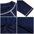 thumbnail image 4 of Tyhengta Men's Long Sleeve Swim Shirts Rashguard UPF 50+ UV Sun Protection Shirt Athletic Workout Running Hiking T-Shirt Swimwear NavyBlue L, 4 of 7